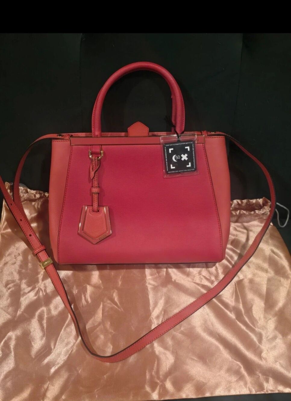 Authentic Fendi 2Jour Tote Vitello Elite Flamingo/Rosa Exstasy